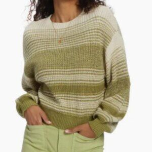 Billabong Mountain Top Stripe Cotton Blend Sweater Women’s Medium